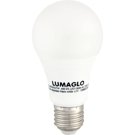 Lumaglo Warm White CLA LED Screw Globe 9W